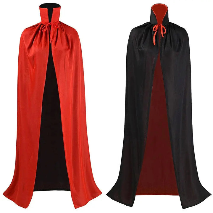 Halloween Vampire Cape – Reversible Black & Red Cloak for Men and Women – Perfect for Cosplay and Spooky Parties 0