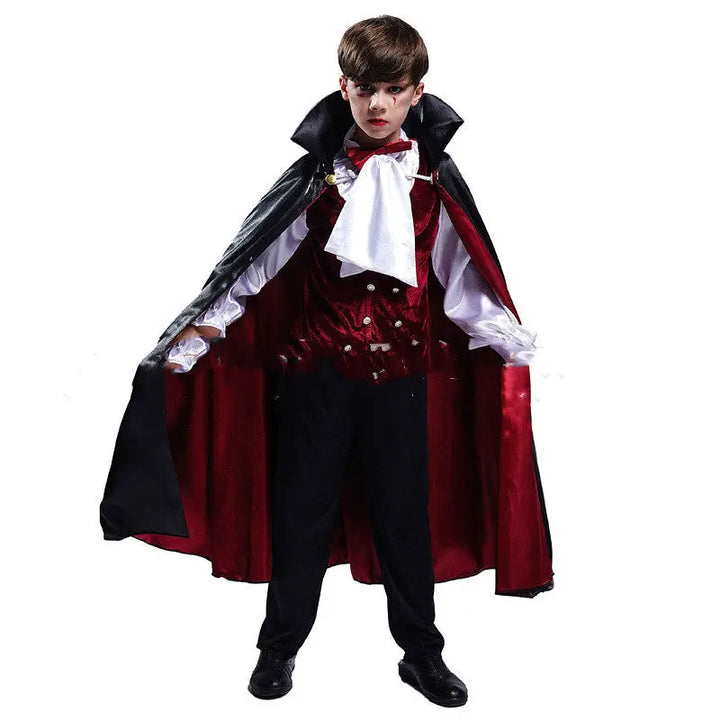 Kids Halloween Vampire Costume Set with Cloak and Vest – for Trick or Treat and Halloween Parties 1