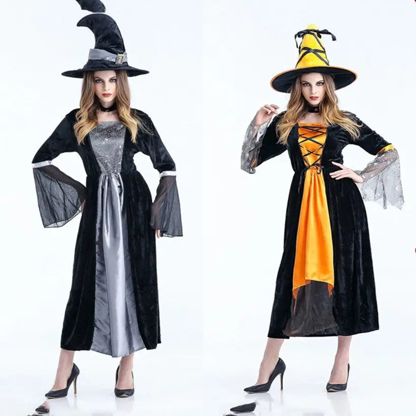 Halloween Witch Costume Set – Elegant Dress & Hat for Women – Perfect for Spooky Parties 2