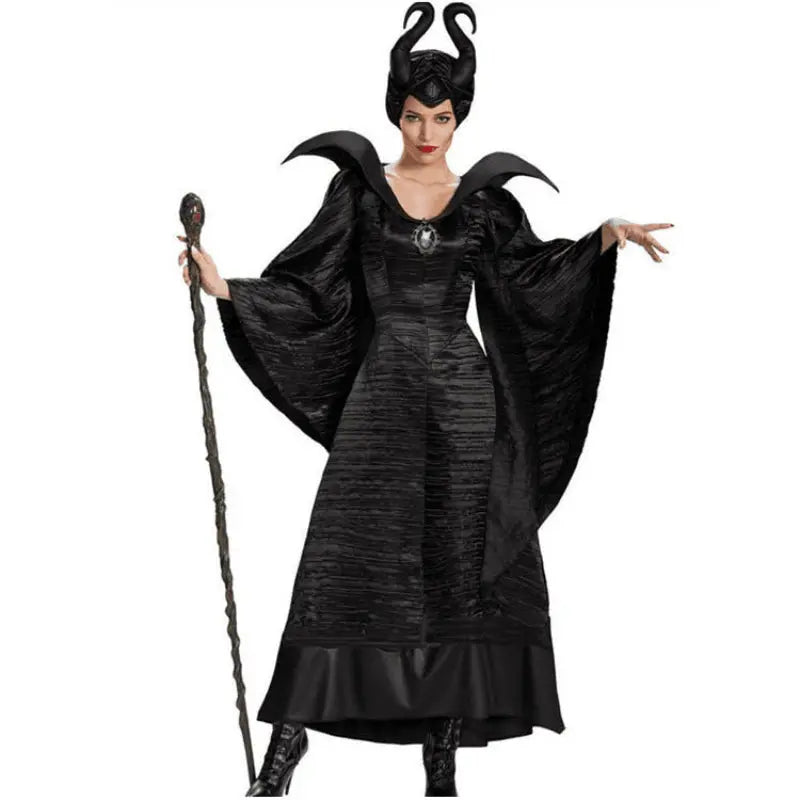 Elegant Black & Purple Witch Costume for Women – Perfect Women's Halloween Costume for Parties & Carnivals 1