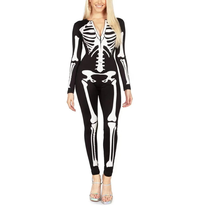 Liora - Eye-Catching Skeleton Costume With One-Piece Design For Halloween Fun 0