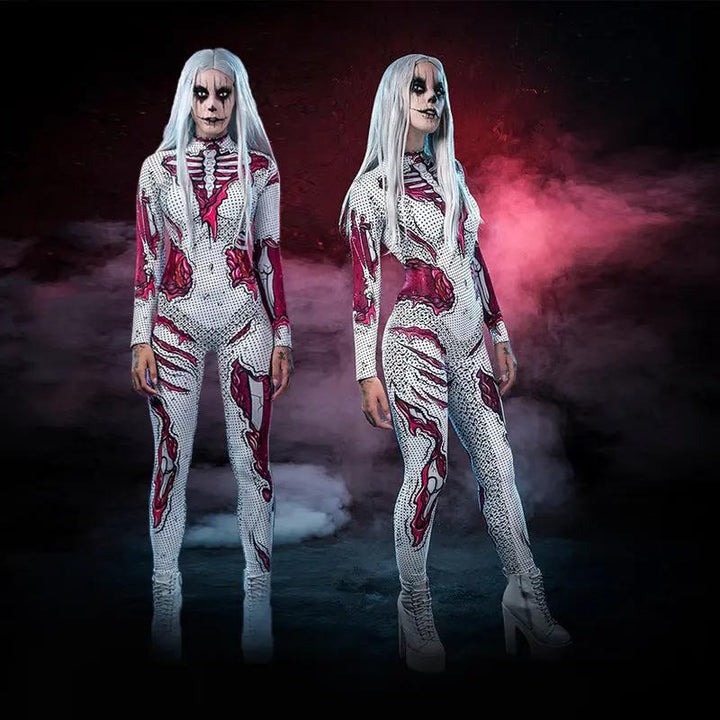 Liora - Realistic Full-Body Halloween Costume With Spooky Print For Adult Parties 1