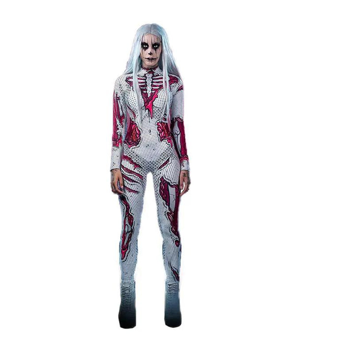 Liora - Realistic Full-Body Halloween Costume With Spooky Print For Adult Parties 4