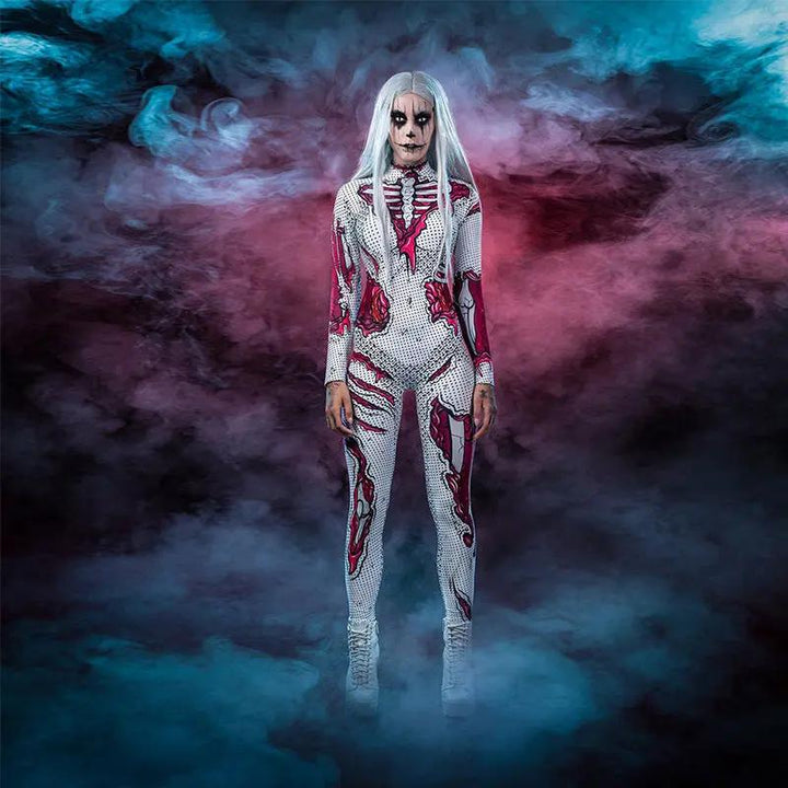 Liora - Realistic Full-Body Halloween Costume With Spooky Print For Adult Parties 0