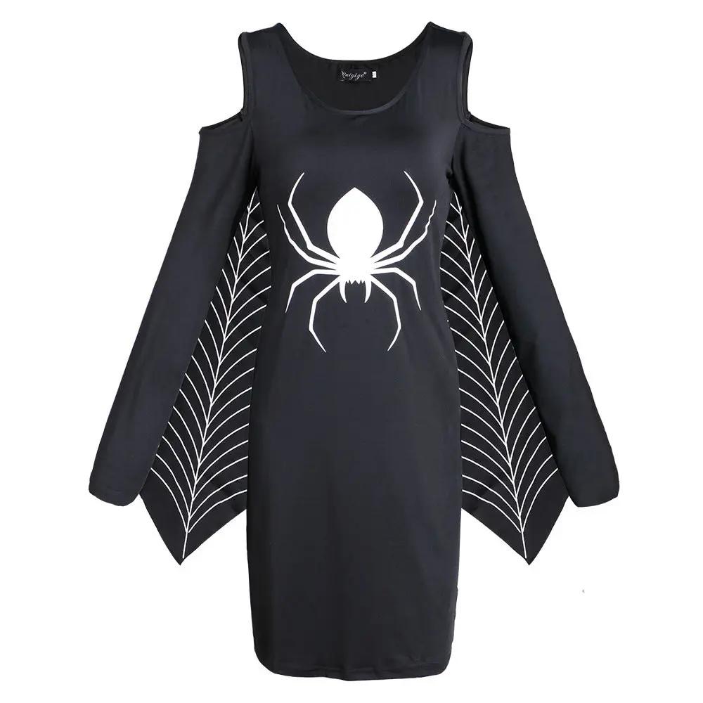 Selina - Gothic Mini Dress With Spider Web Design For Halloween Parties 0