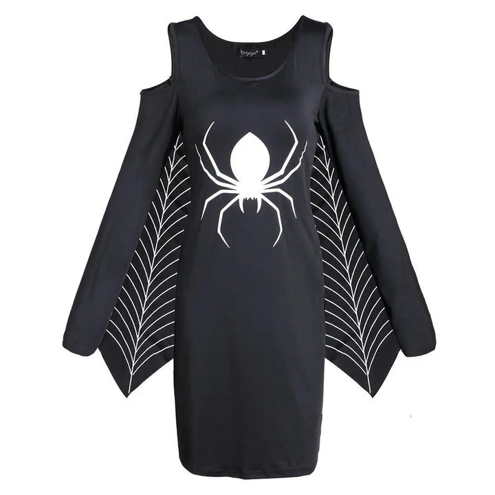 Selina - Gothic Mini Dress With Spider Web Design For Halloween Parties 0