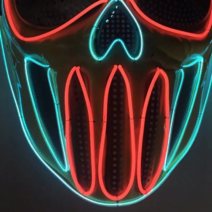 Halloween LED Skull Mask – Neon Light-Up Costume Accessory for Adults 3