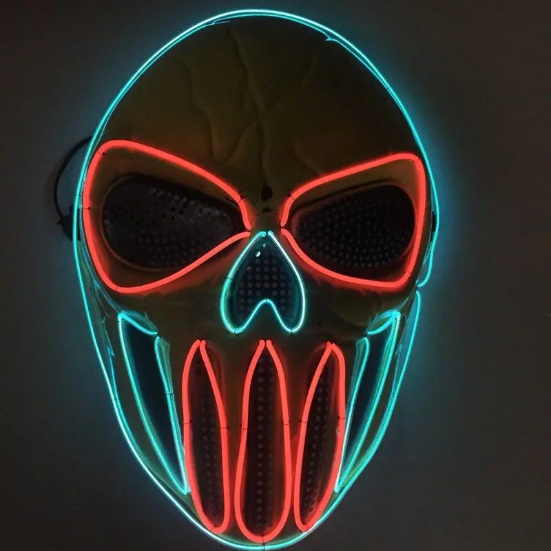 Halloween LED Skull Mask – Neon Light-Up Costume Accessory for Adults 4