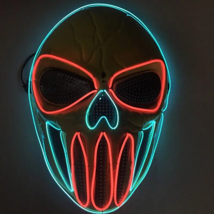 Halloween LED Skull Mask – Neon Light-Up Costume Accessory for Adults 4
