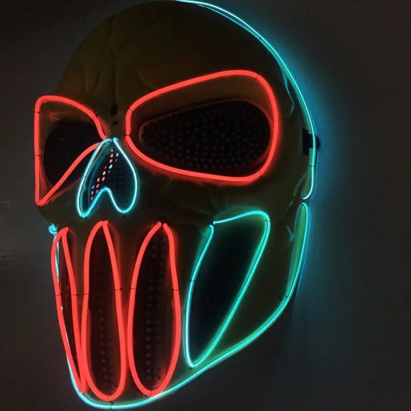Halloween LED Skull Mask – Neon Light-Up Costume Accessory for Adults 5