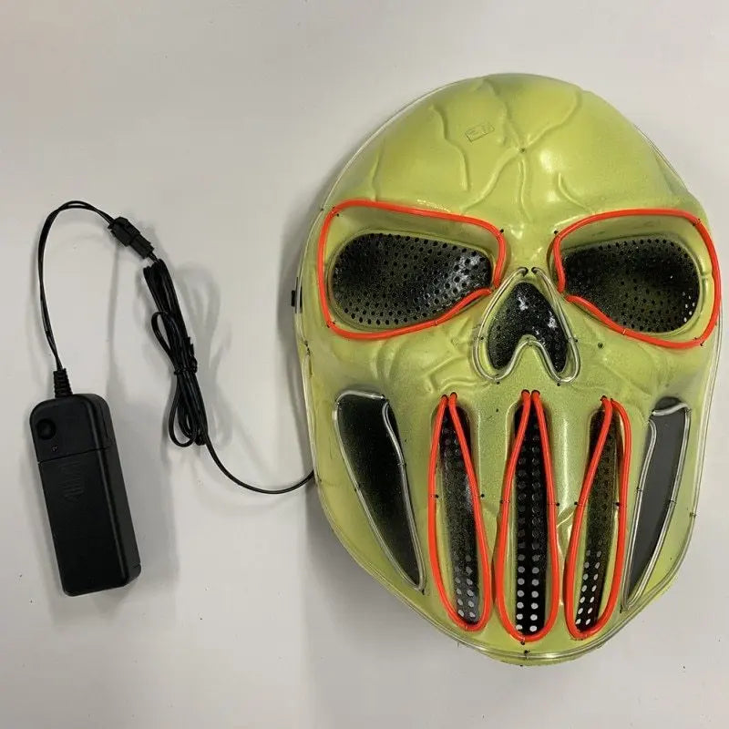 Halloween LED Skull Mask – Neon Light-Up Costume Accessory for Adults 6