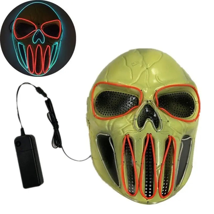 Halloween LED Skull Mask – Neon Light-Up Costume Accessory for Adults 7