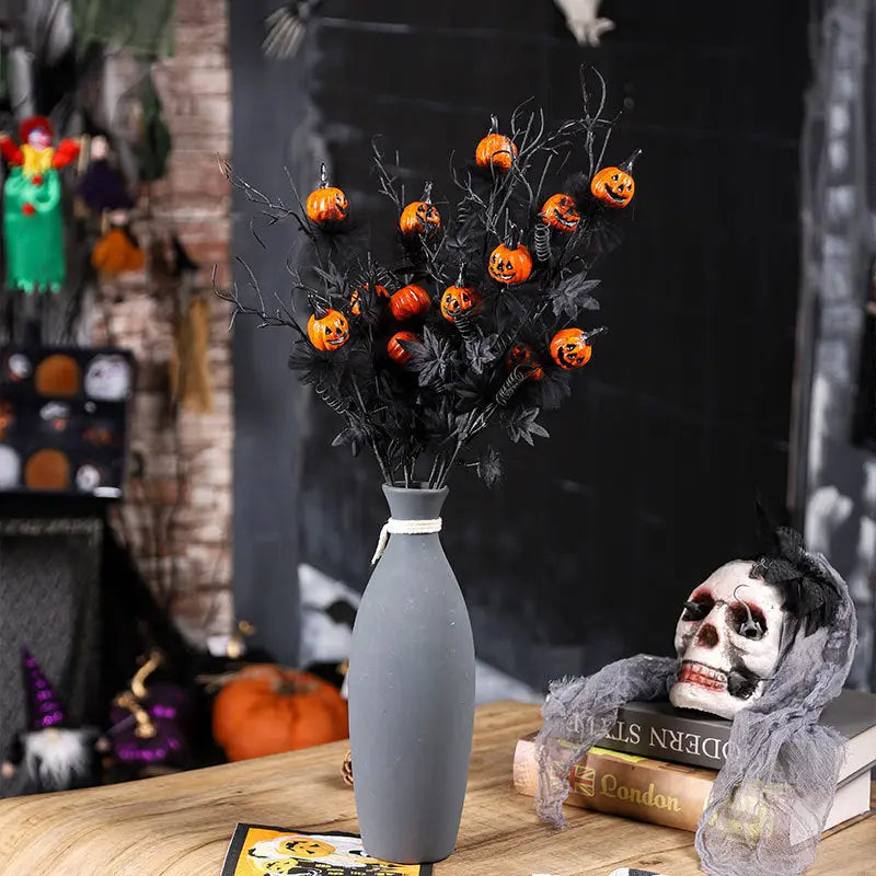 Spooky Pumpkin Branch Decoration – Creepy Halloween Party Accent for Eerie Atmosphere 2