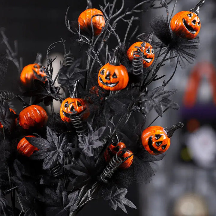 Spooky Pumpkin Branch Decoration – Creepy Halloween Party Accent for Eerie Atmosphere 3