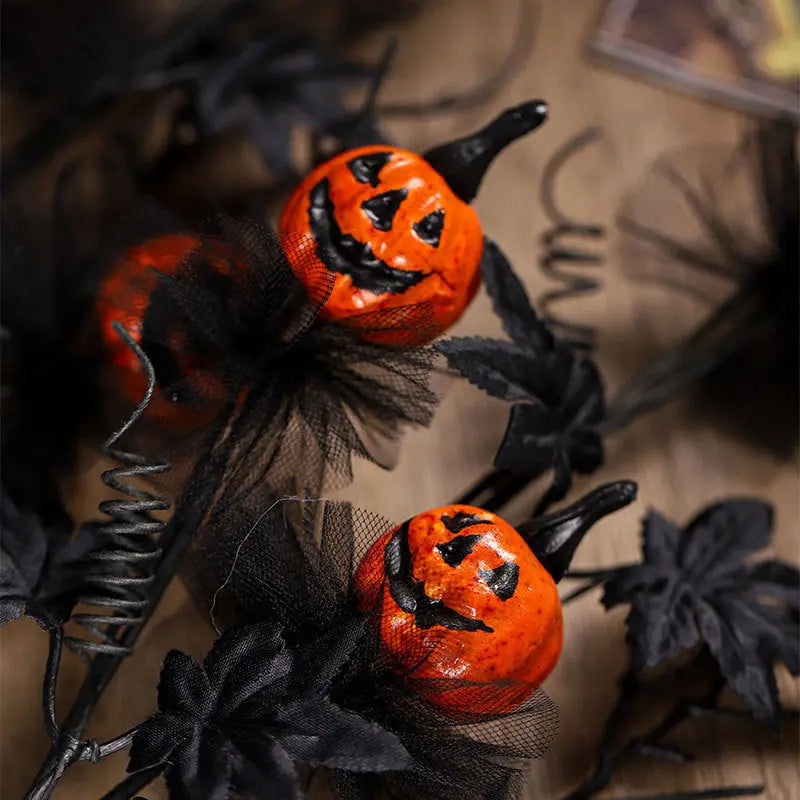 Spooky Pumpkin Branch Decoration – Creepy Halloween Party Accent for Eerie Atmosphere 4
