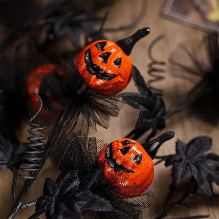 Spooky Pumpkin Branch Decoration – Creepy Halloween Party Accent for Eerie Atmosphere 4