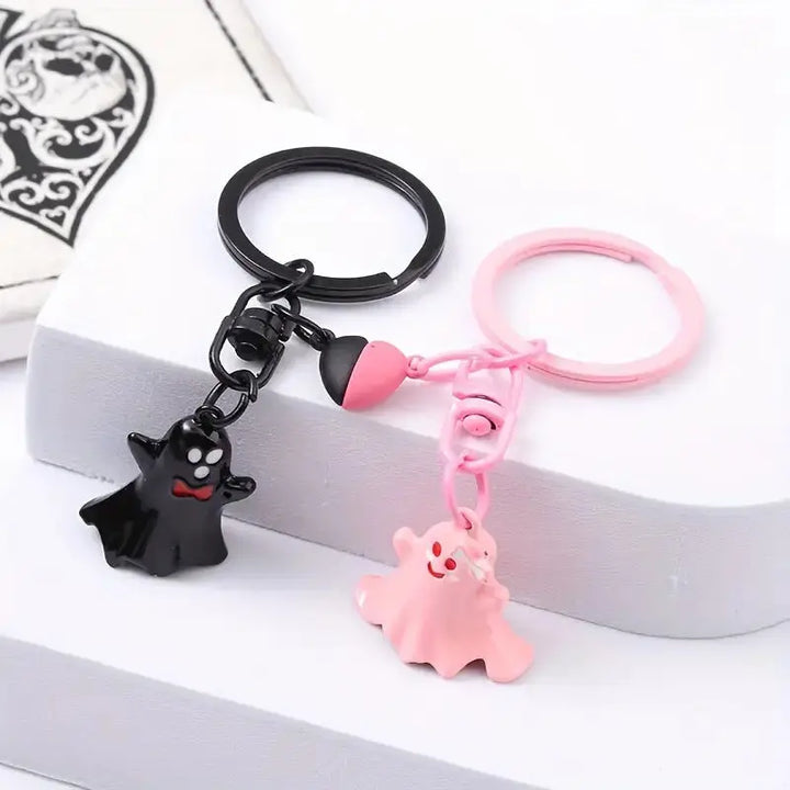 Halloween Keychain Set with Cute Ghosts – Durable Zinc Alloy for Parties, Gifts, and Accessories 7