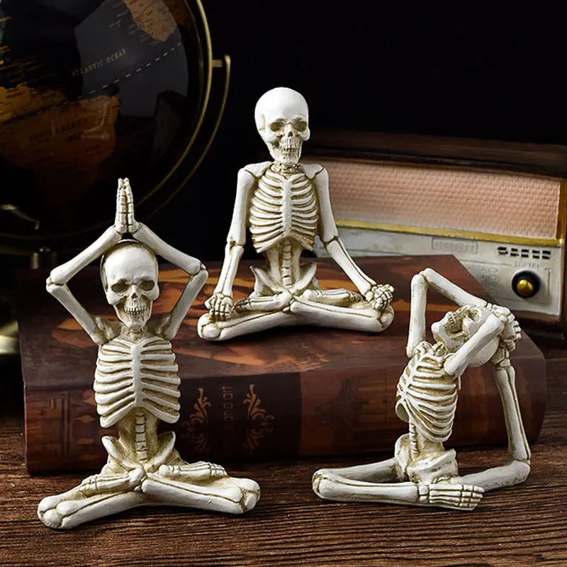 Halloween Skeleton Yoga Figures Set – Creepy & Fun Decoration for Parties 2