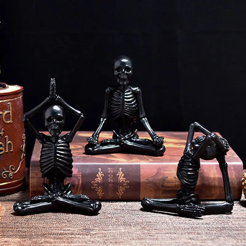 Halloween Skeleton Yoga Figures Set – Creepy & Fun Decoration for Parties 6