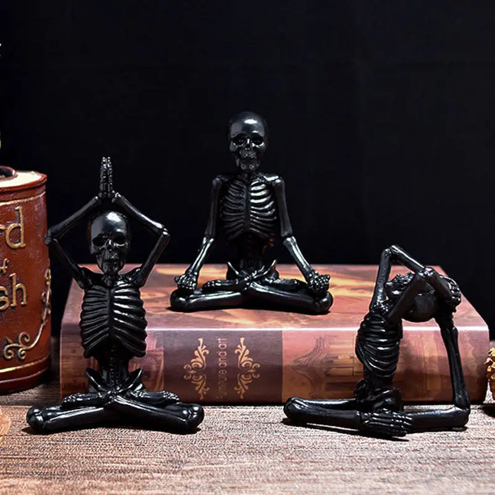 Halloween Skeleton Yoga Figures Set – Creepy & Fun Decoration for Parties 6