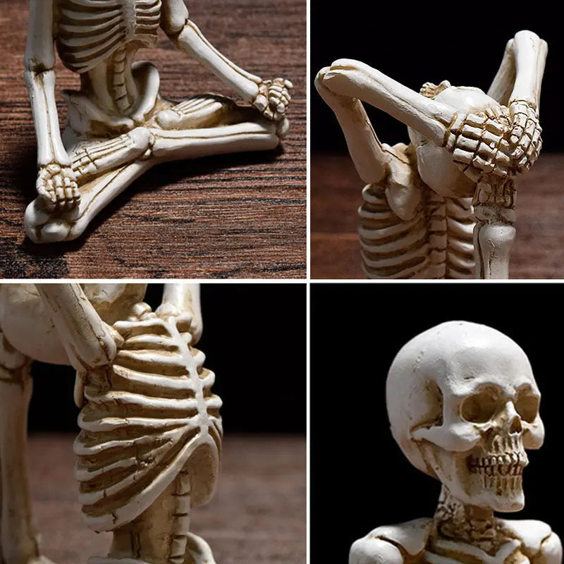 Halloween Skeleton Yoga Figures Set – Creepy & Fun Decoration for Parties 8