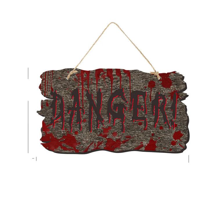 Halloween Door Sign Set – Creepy Wood Look Signs for Spooky Decorations 1