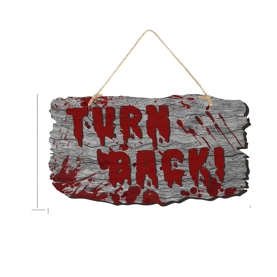 Halloween Door Sign Set – Creepy Wood Look Signs for Spooky Decorations 7