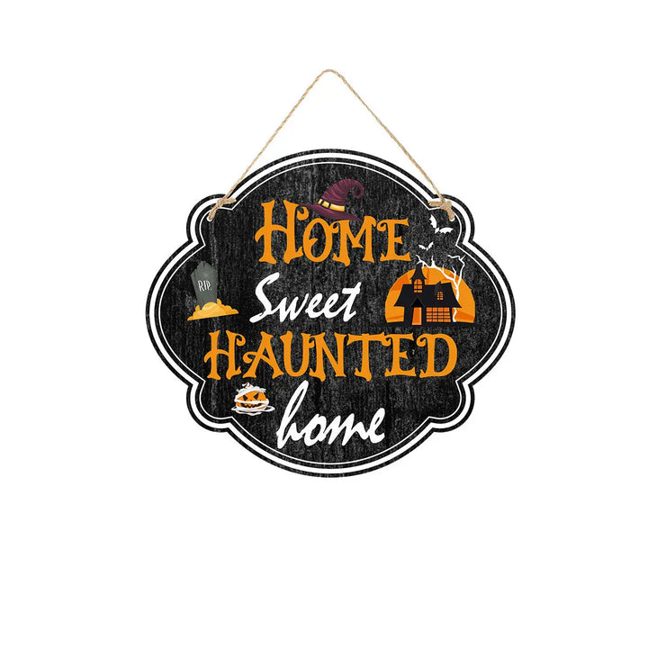 Halloween Door Sign Set – Creepy Wood Look Signs for Spooky Decorations 8