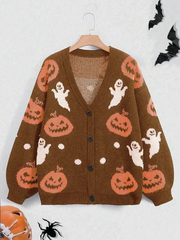 Liora - Cozy Women's Jacket With Spooky Motif For Autumn And Halloween 1