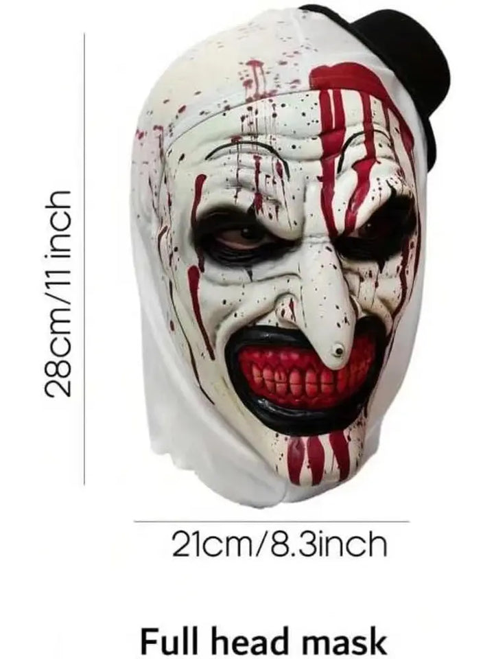 Halloween Scary Clown Mask – Creepy Latex Head Cover for Parties & Pranks – Unisex, One Size Fits Most 3