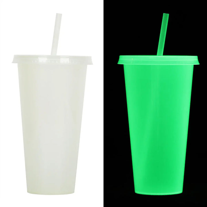 Halloween Party Drinking Cup – Bright Reusable 720ml Cup with Straw for Spooky Drinks 1