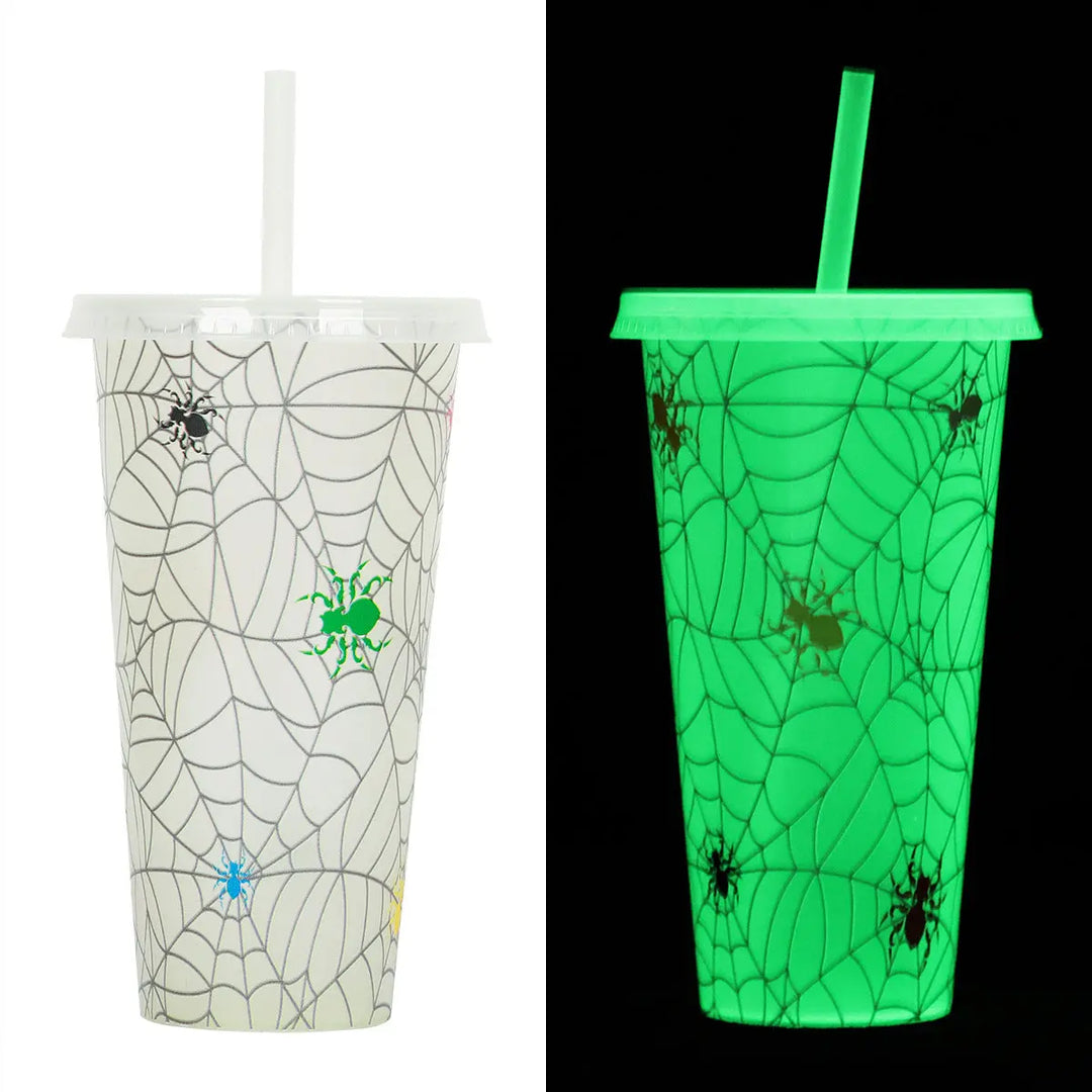 Halloween Party Drinking Cup – Bright Reusable 720ml Cup with Straw for Spooky Drinks 9