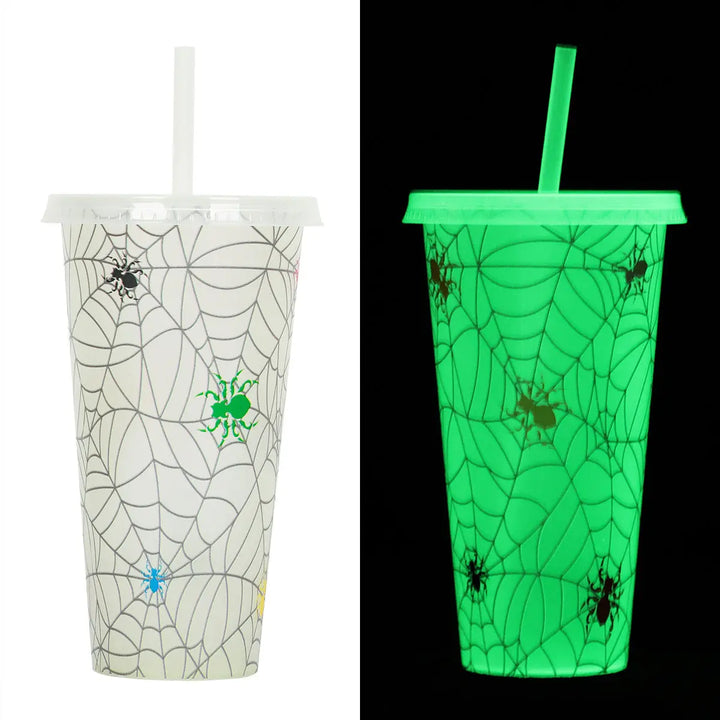 Halloween Party Drinking Cup – Bright Reusable 720ml Cup with Straw for Spooky Drinks 9