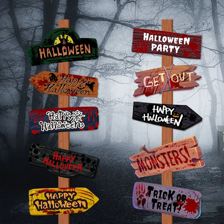 Halloween Sign Set – 10 Unique Decorations for Spooky Parties & Trick or Treat Fun 2