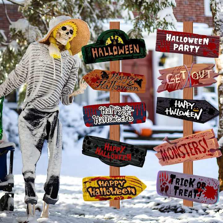 Halloween Sign Set – 10 Unique Decorations for Spooky Parties & Trick or Treat Fun 4