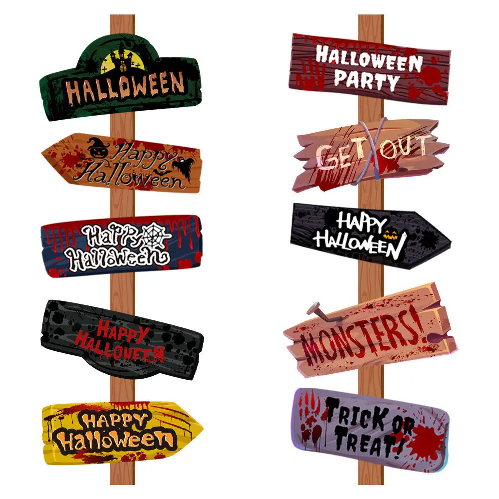 Halloween Sign Set – 10 Unique Decorations for Spooky Parties & Trick or Treat Fun 1