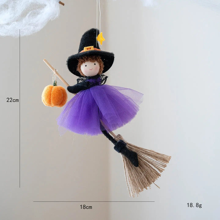Halloween Witch Dolls – Charming European Style Hanging Decorations for Kids 4