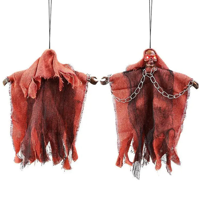 Creepy Halloween Hanging Ghosts with Bright Eyes and Chains – Scary Outdoor Decorations for Parties and Haunted Houses 1