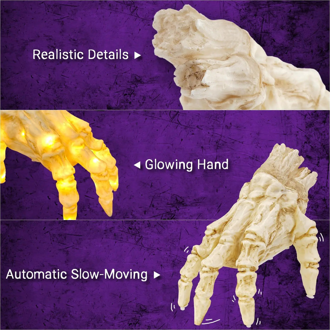 Creepy Halloween Zombie Hand Decoration – Bright Electric Prop for Spooky Parties 9