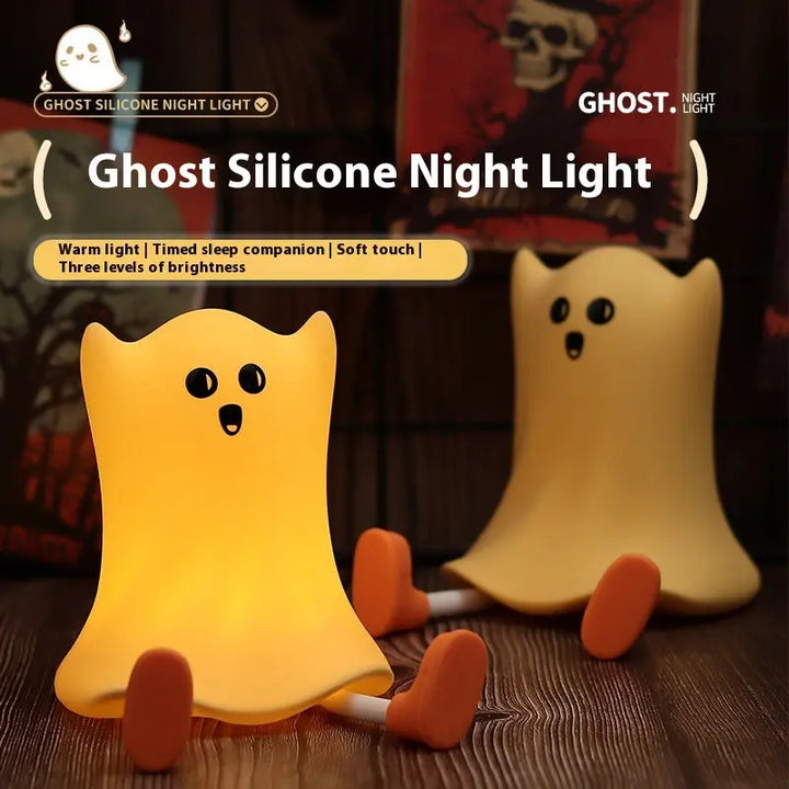 Halloween Ghost LED Night Light – Cute Cartoon Design for Kids' Rooms and Parties, Waterproof and Energy-Saving 4