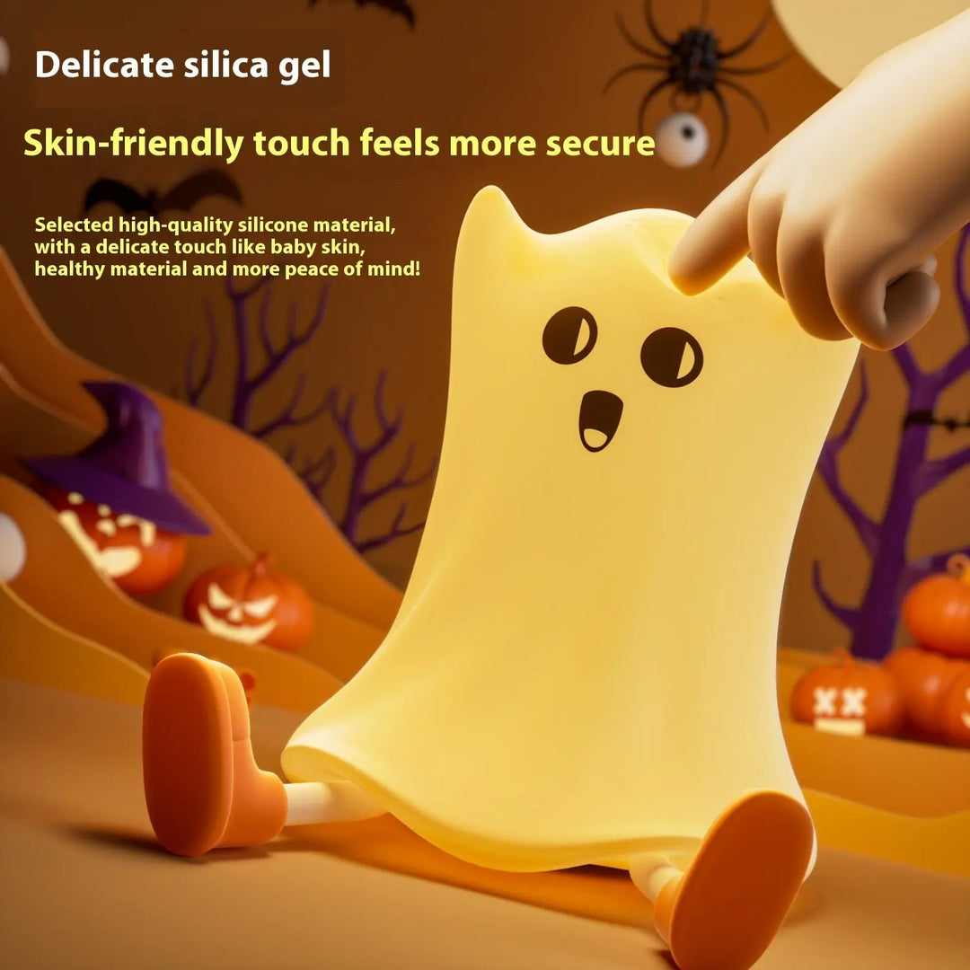 Halloween Ghost LED Night Light – Cute Cartoon Design for Kids' Rooms and Parties, Waterproof and Energy-Saving 6