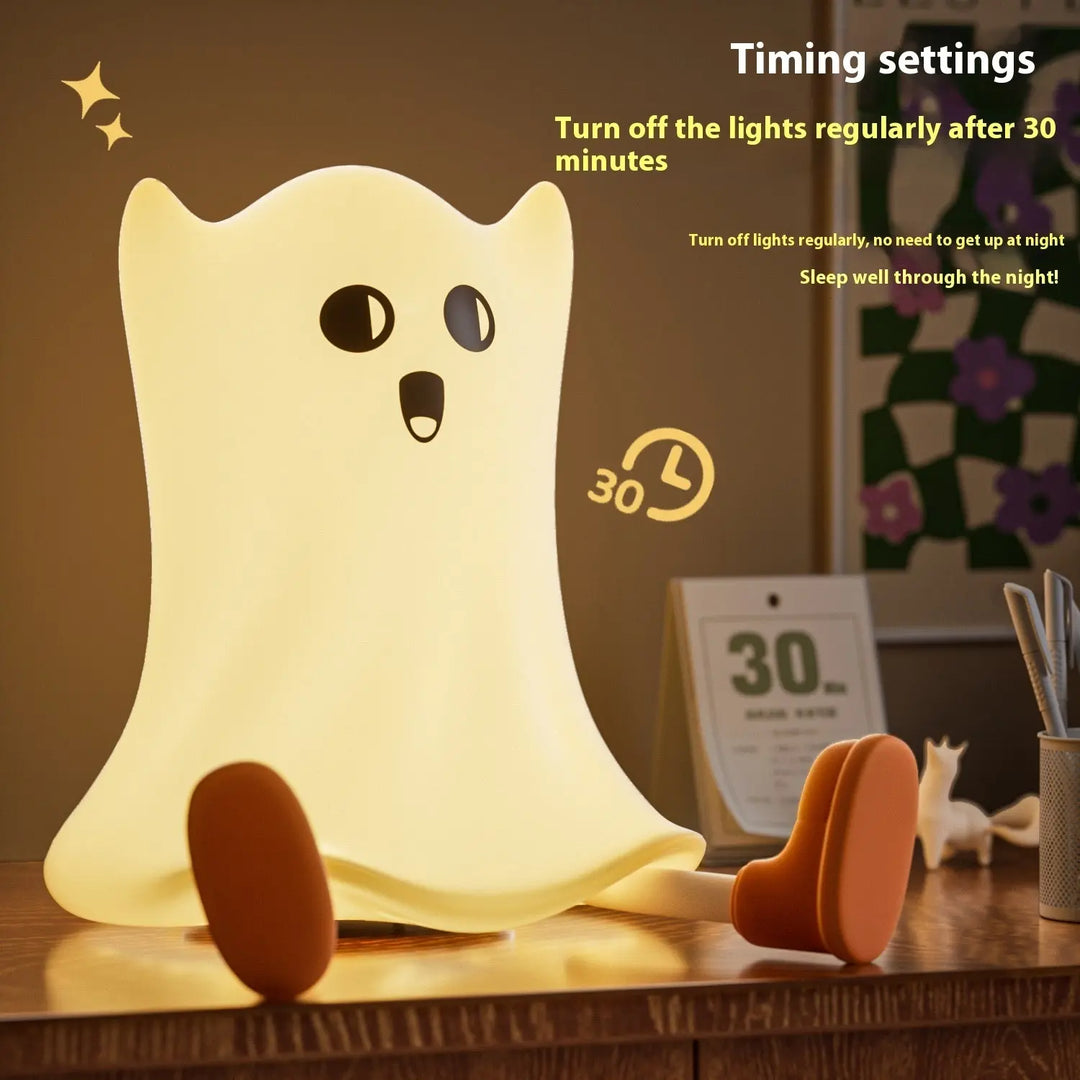 Halloween Ghost LED Night Light – Cute Cartoon Design for Kids' Rooms and Parties, Waterproof and Energy-Saving 7