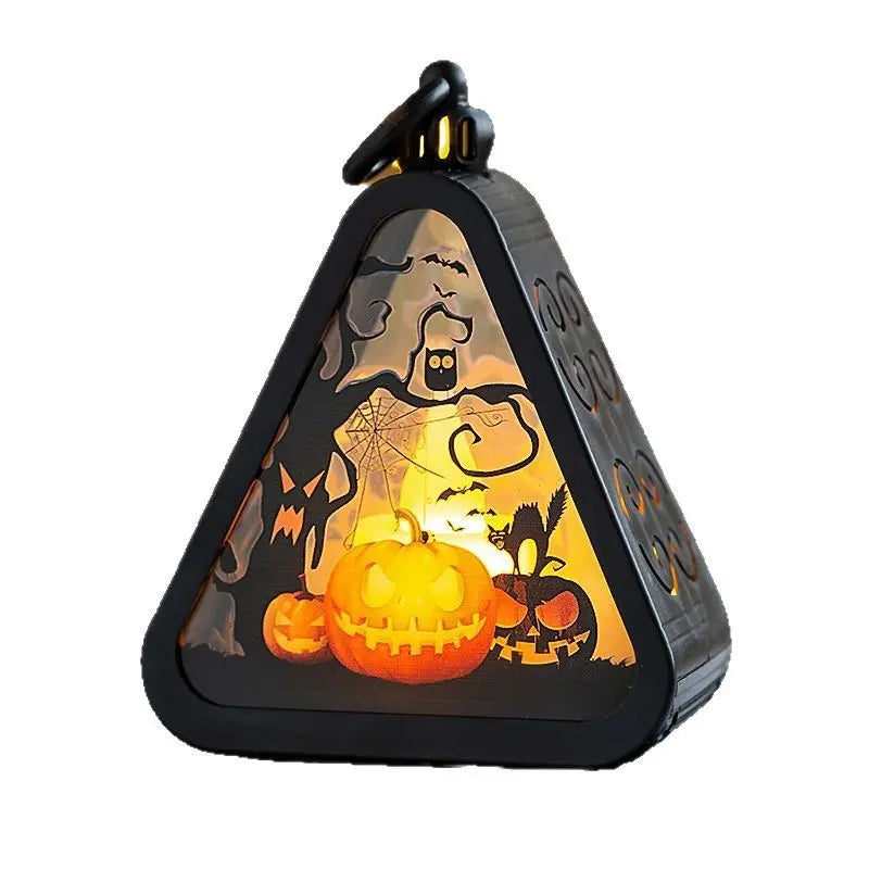 Halloween LED Lanterns – Triangular Mood Lights for Spooky Parties & Atmosphere 3