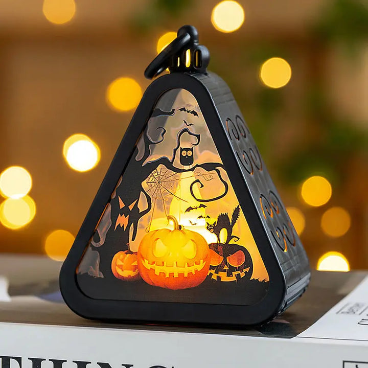 Halloween LED Lanterns – Triangular Mood Lights for Spooky Parties & Atmosphere 1