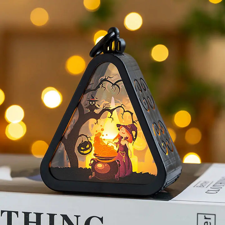 Halloween LED Lanterns – Triangular Mood Lights for Spooky Parties & Atmosphere 4