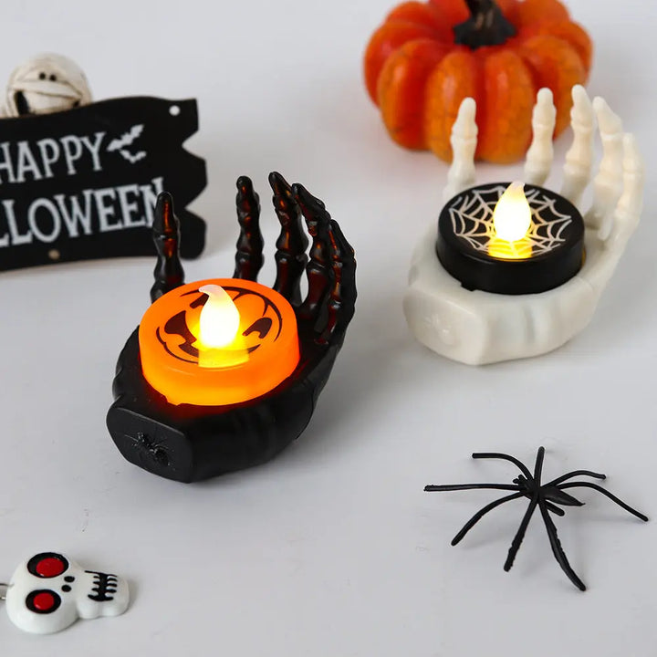 Halloween Skeleton Hand LED Tealight – Creepy Table Decoration for Spooky Parties 2
