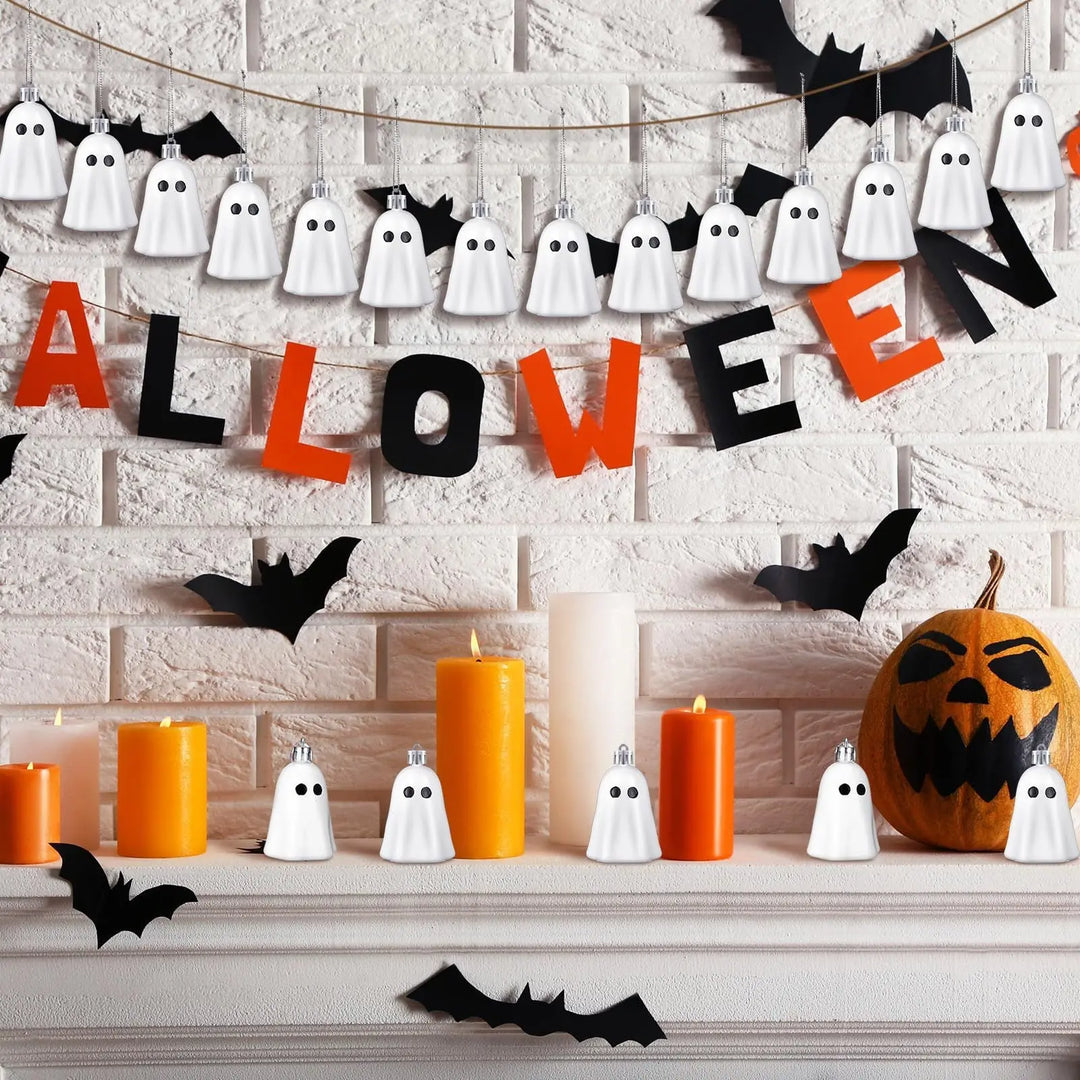 Spooky Hanging Ghosts Decoration Set – Perfect for Halloween Parties & Haunted Atmosphere 4