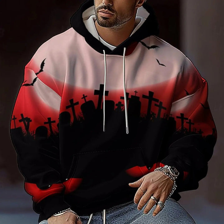 Caden - Creative Men's Sweater With Hood And Halloween Motif For Casual Wear 1