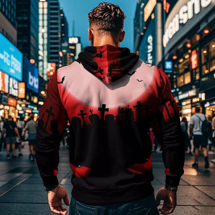 Caden - Creative Men's Sweater With Hood And Halloween Motif For Casual Wear 2