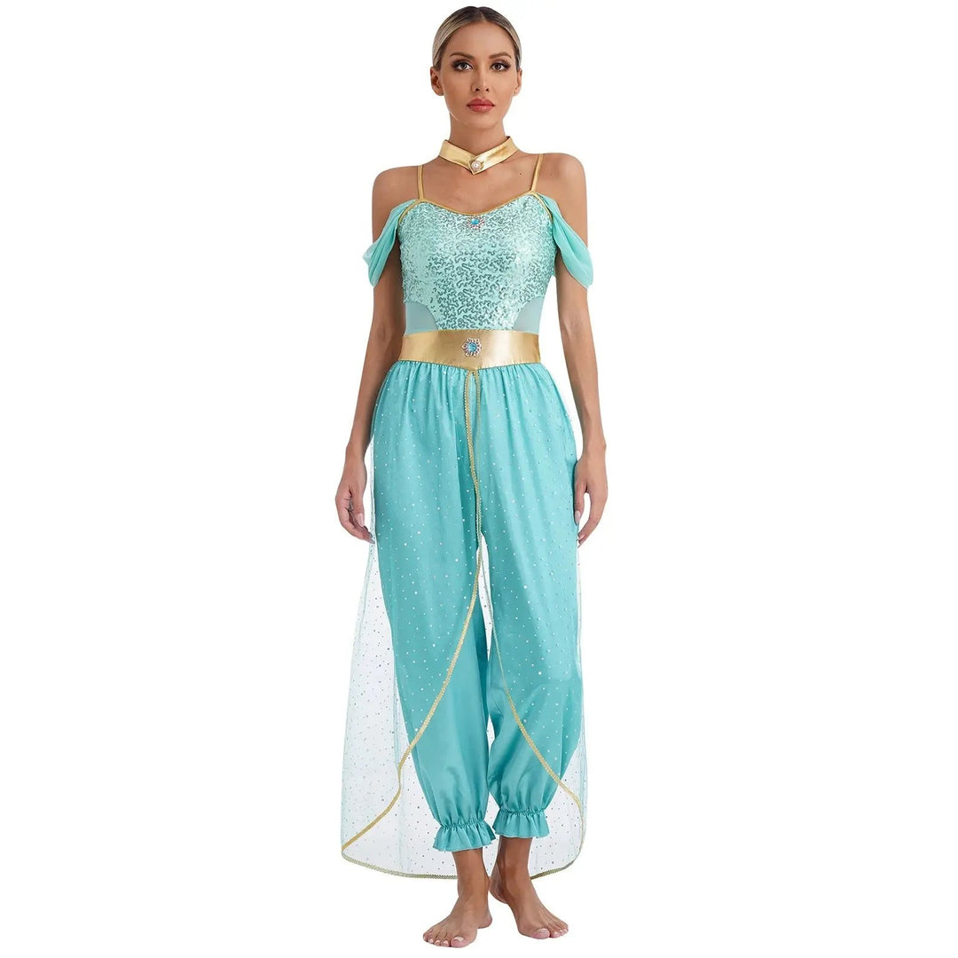 Liora - Elegant Arabian Princess Costume With Sparkling Details For Halloween And Theme Parties 1
